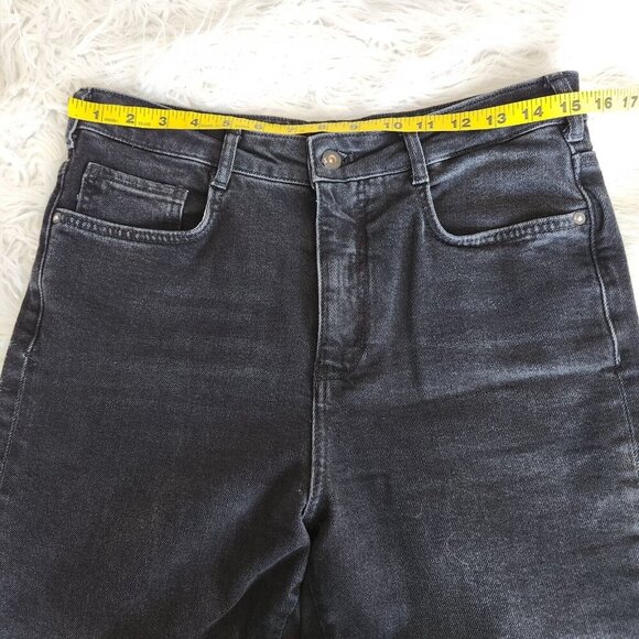 Anthropologie Pilcro Split Hem Straight Leg Jeans Women's 31‎ High Rise Black - Picture 7 of 16